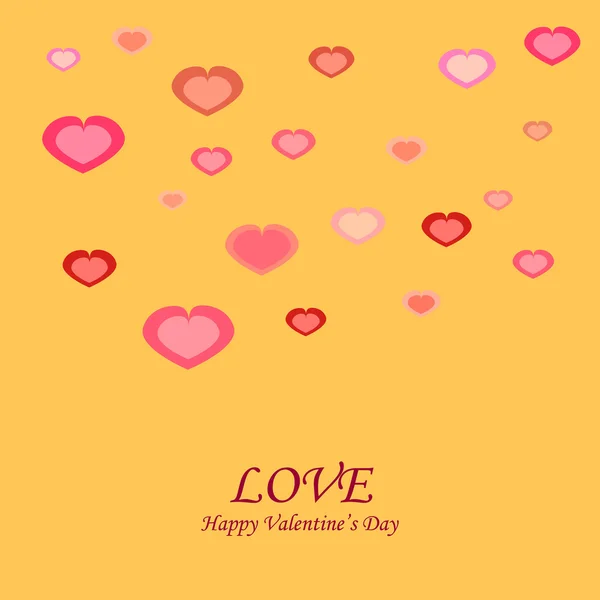 Carte avec cœur le jour de la Saint-Valentin — Image vectorielle