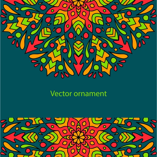 Карточка с цветным круглым орнаментом — стоковый вектор