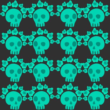 Kafatasları ve gül ile Seamless Modeli