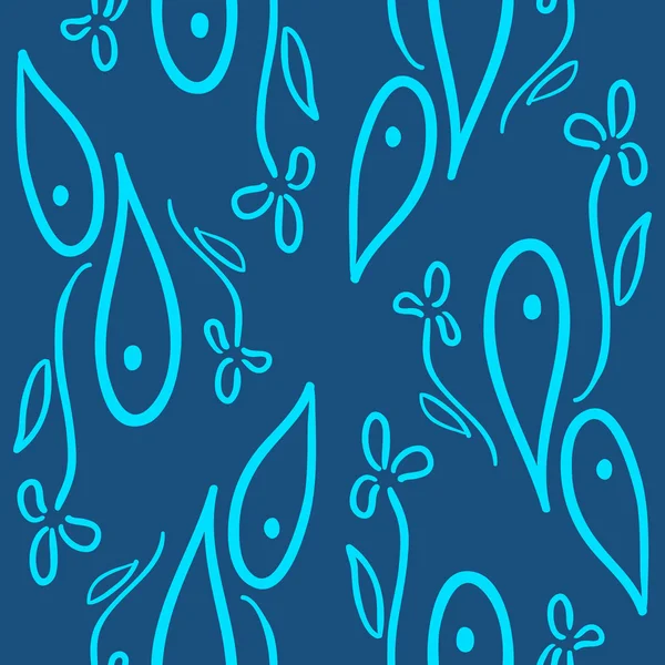 Nahtloses Muster mit blauem Ornament — Stockvektor