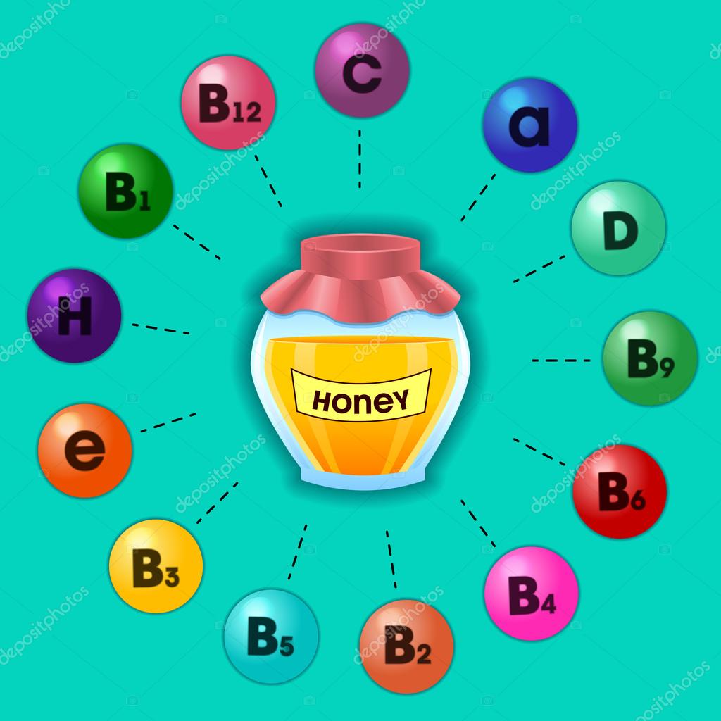 Honey and vitamins — Stock Vector © RybkaAnn 74682433
