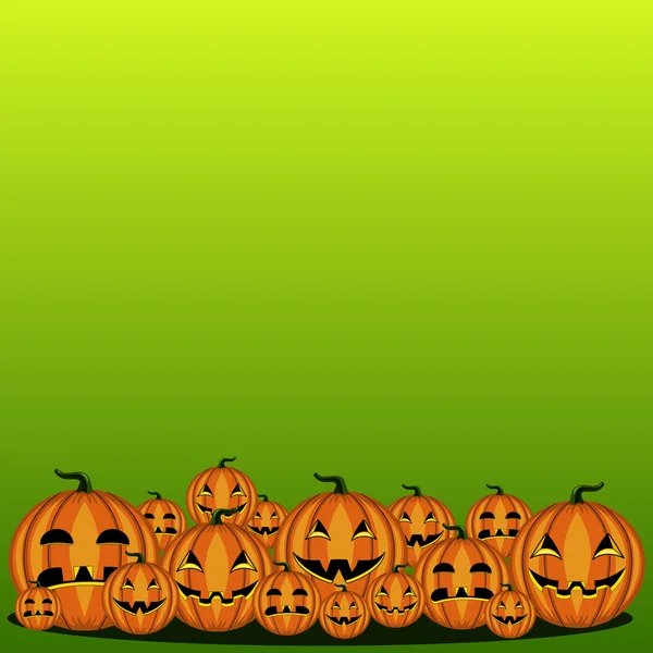 Kaart met Halloween pompoen — Stockvector