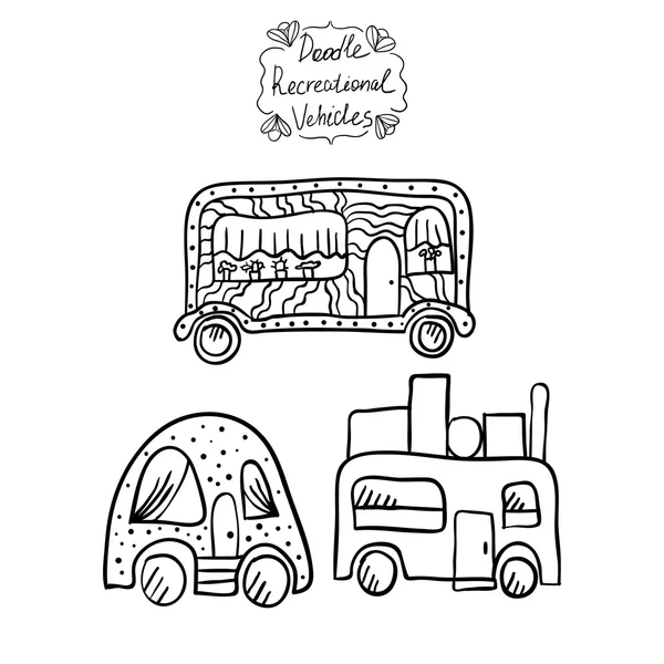 Vehículos recreativos Doodle-5 — Archivo Imágenes Vectoriales