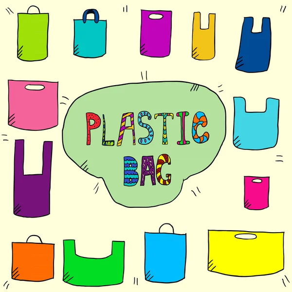 Warna tas plastik - Stok Vektor