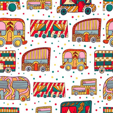 Doodle eğlence vechicles ile Seamless Modeli