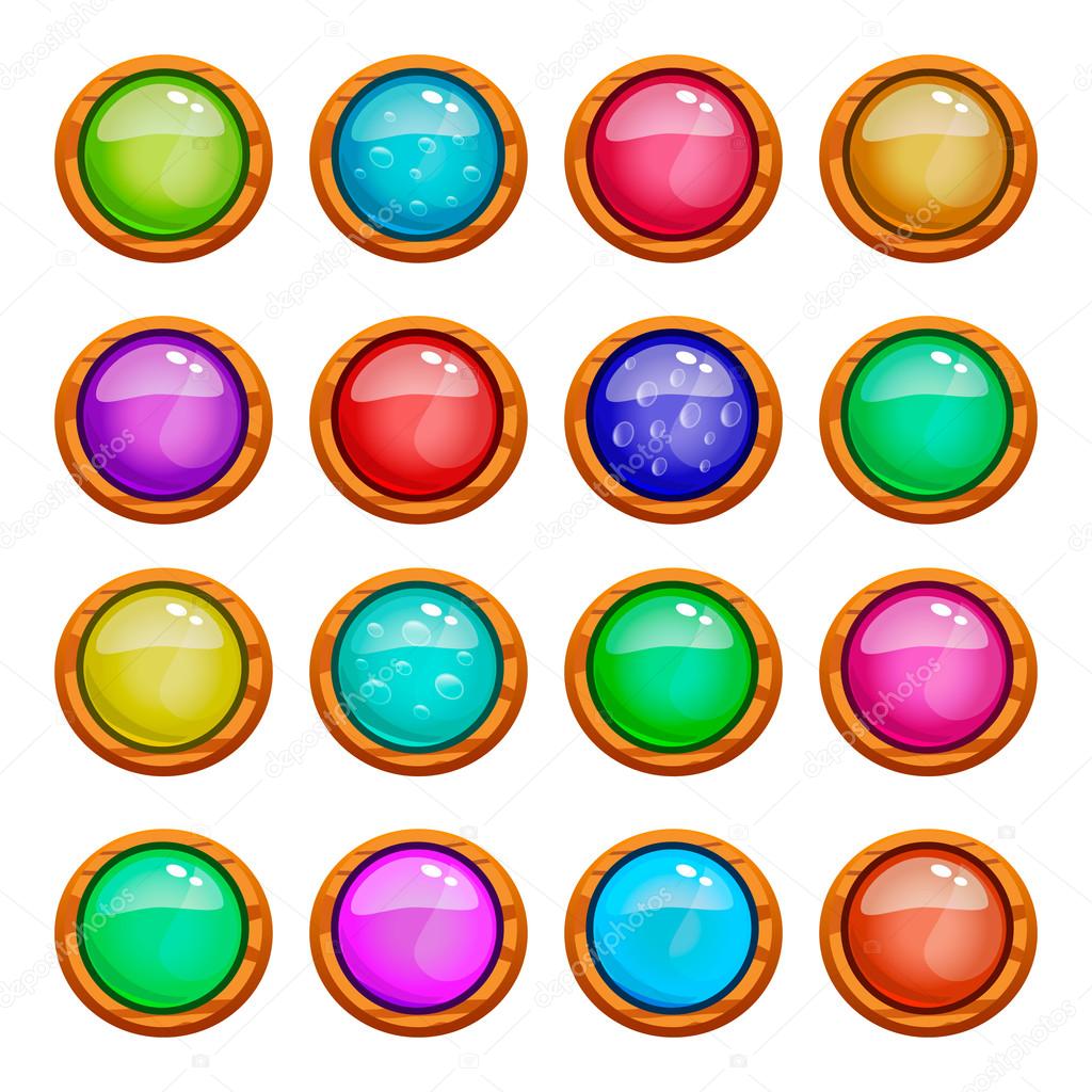 set of game buttons