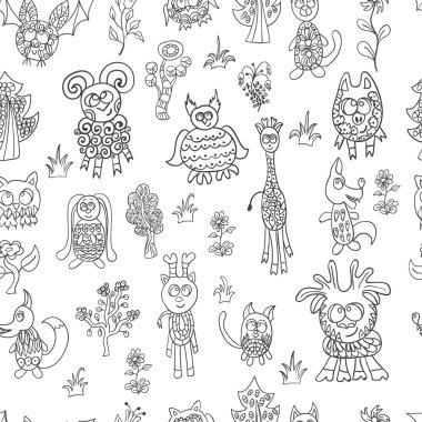 Dikişsiz desen harika Hayvanat Bahçesi