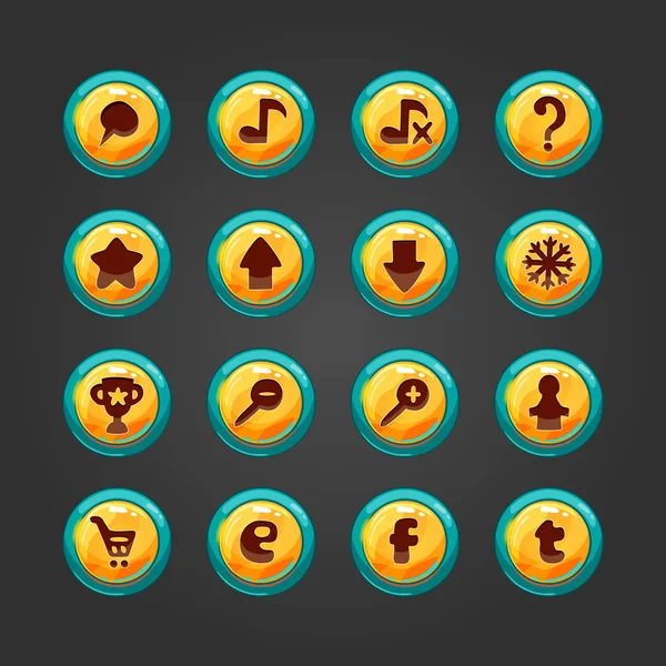 Jeu de boutons vectoriels pour game design-2 — Image vectorielle