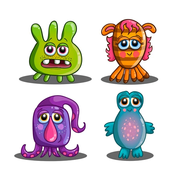 Set of cute cartoon monsters-2 — Stock Vector
