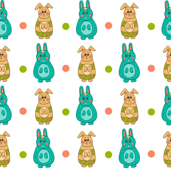 Seamless pattern with Easter bunny-10 — Stock Vector
