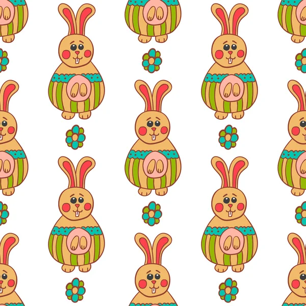 Seamless pattern with Easter bunny-3 — Stock Vector