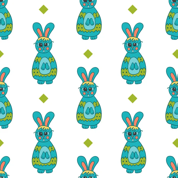 Seamless pattern with Easter bunny-4 — Stock Vector