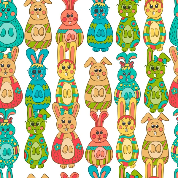 Seamless pattern with Easter bunny-9 — Stock Vector