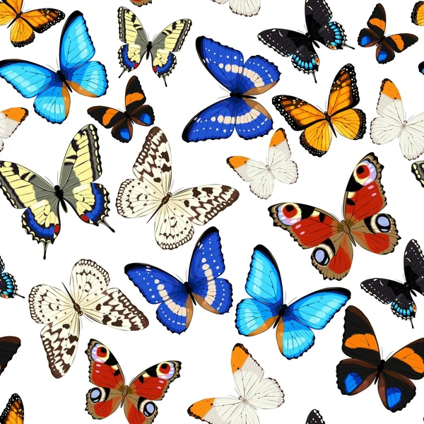 Papillons colorés sans couture — Image vectorielle