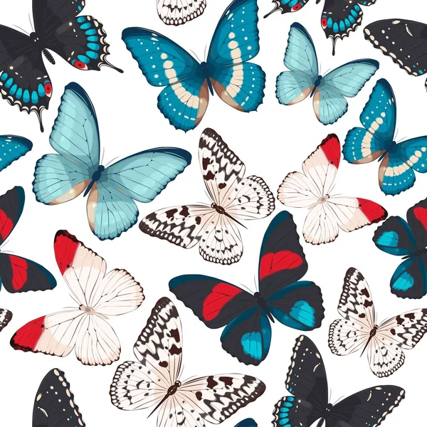 Papillons colorés sans couture — Image vectorielle