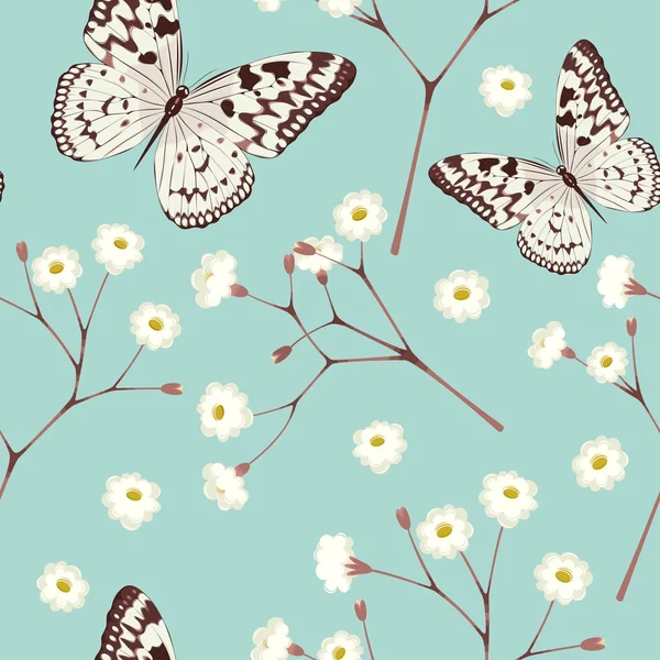Gypsophila blanche sans couture — Image vectorielle