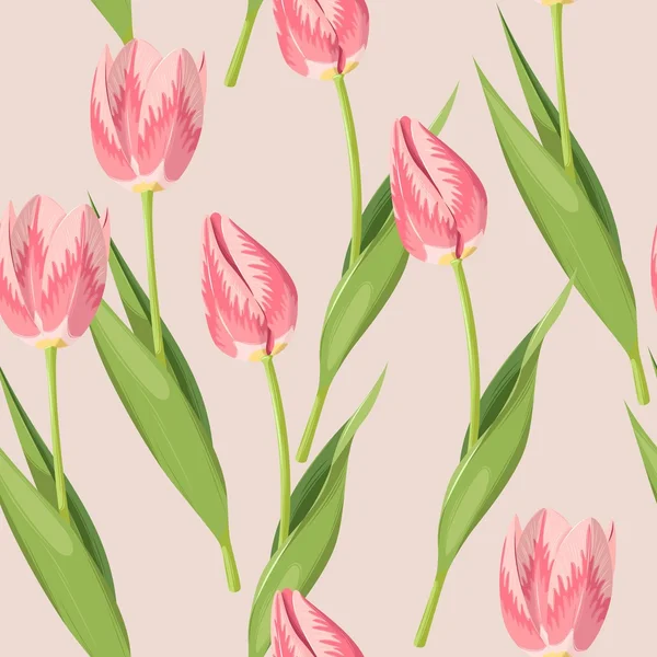 Tulipe vintage sans couture — Image vectorielle
