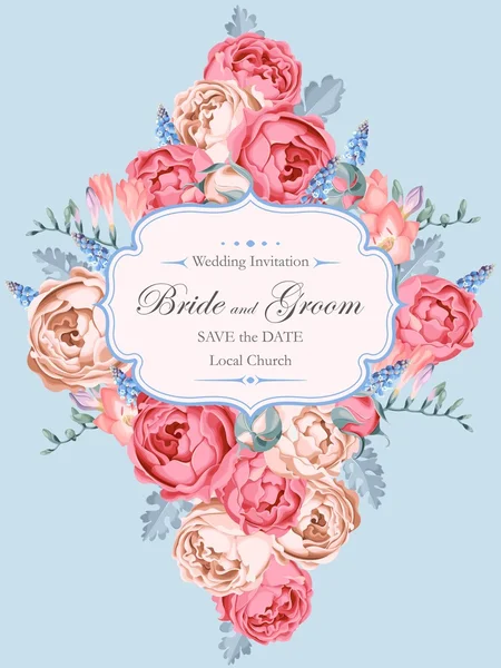 Vintage wedding invitation — Stock Vector