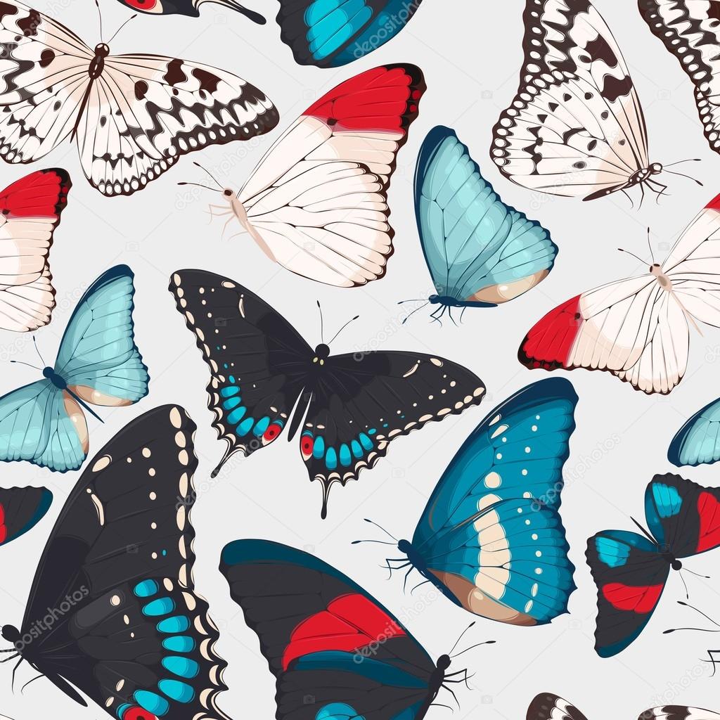 Colorful butterflies seamless