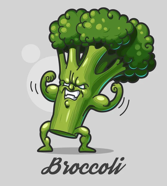 Brocoli dessin animé drôle — Image vectorielle