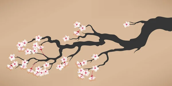 Gren av blommande cherry — Stock vektor