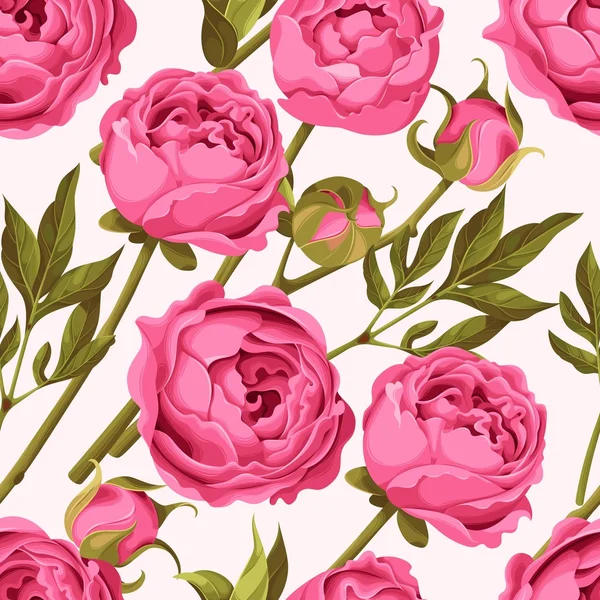 Pivoine fleur sans couture — Image vectorielle