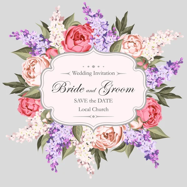 ᐈ Peony wedding invitation stock vectors, Royalty Free peony wedding