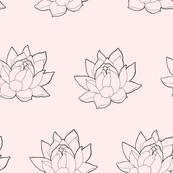 Blooming lotus seamless — Stock Vector