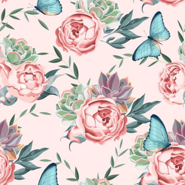 Gül ve succulents sorunsuz