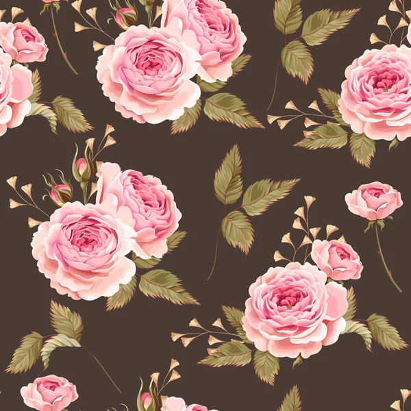 Roses anglaises sans couture — Image vectorielle