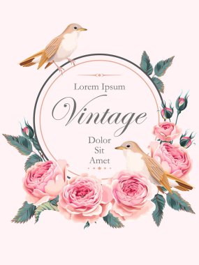 Bülbül ile Vintage kartı