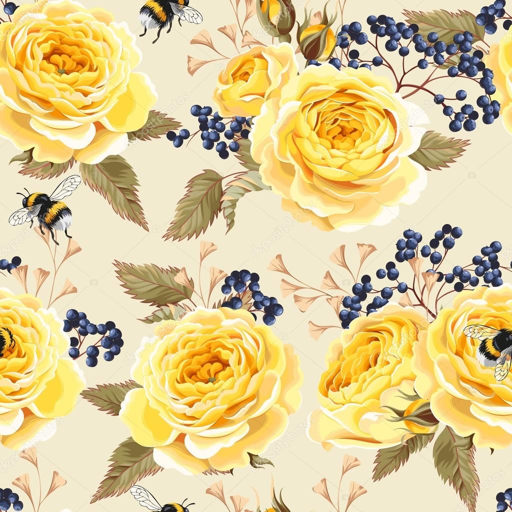Seamless Vintage Flowers Stock Vector C Greylilac