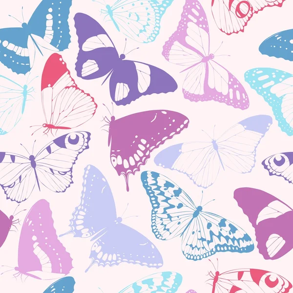 Безшовні метелик силуети — стоковий вектор