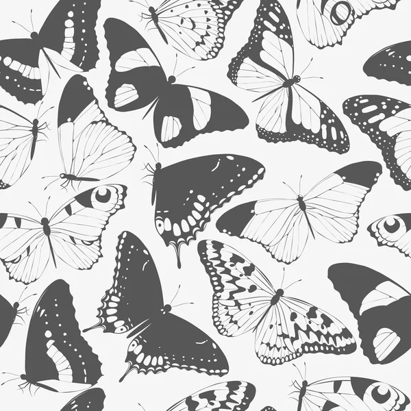 Silhouettes papillon sans couture — Image vectorielle