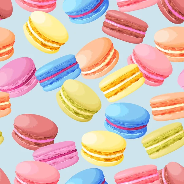 Seamless pastel macarons — Stock Vector