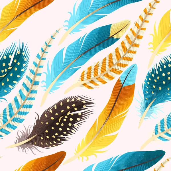 Decorative feathers seamless — Stock Vector