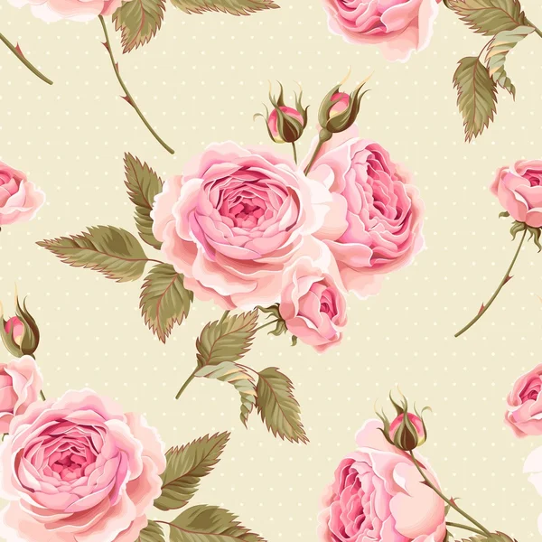 Roses anglaises sans couture — Image vectorielle