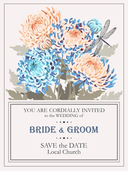 Düğün davetiyesi ile krizantem