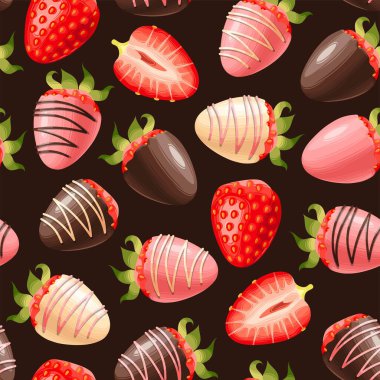Çikolata ve böğürtlenli vektör deseni