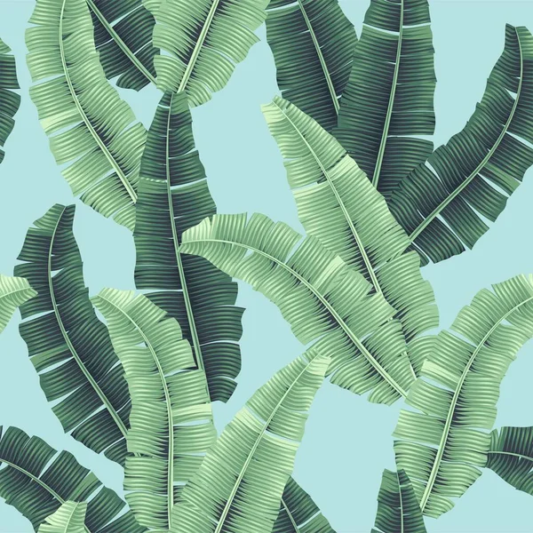 Vektornahtmuster mit tropischen Palmblättern — Stockvektor