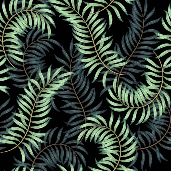 Vektor nahtloses Muster mit exotischen Palmblättern — Stockvektor