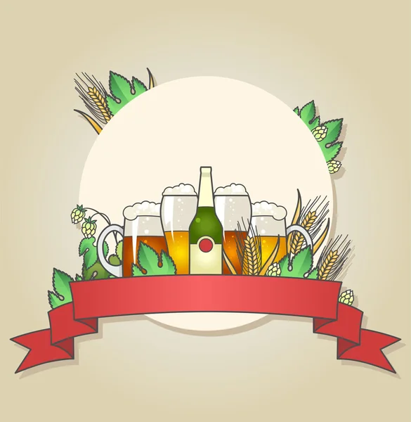 Conjunto vectorial de cerveza oscura y ligera — Vector de stock