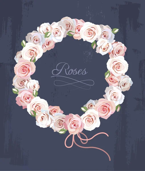 Couronne de roses — Image vectorielle