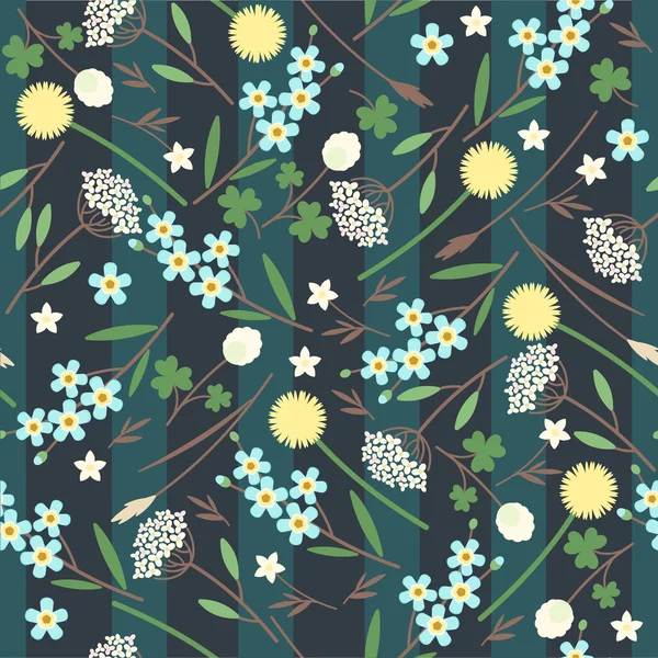 Meadow flowers seamless pattern — Stock Vector