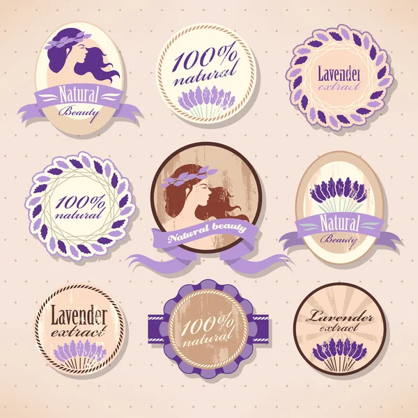 Set de etiquetas de belleza — Vector de stock