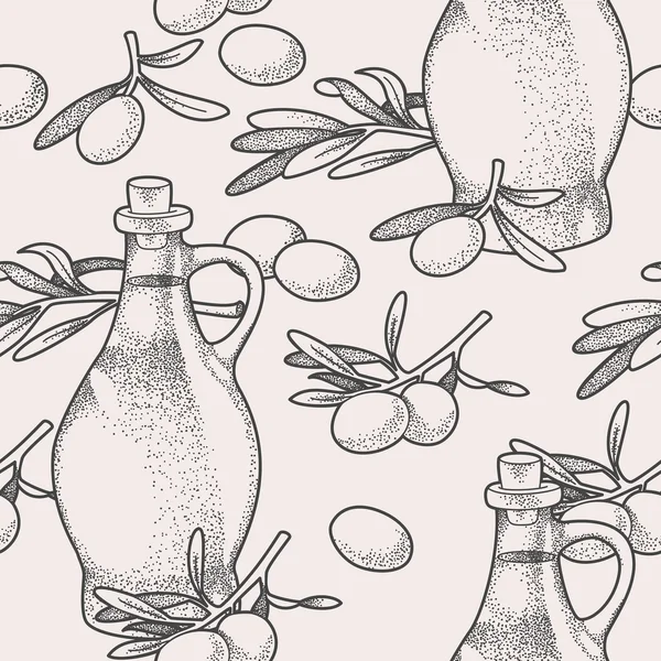 Huile d'olive sans couture — Image vectorielle