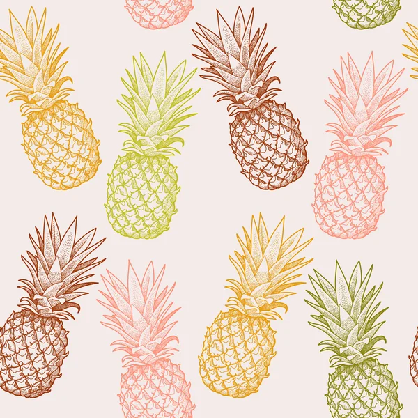 Seamless pineapple — Stock Vector