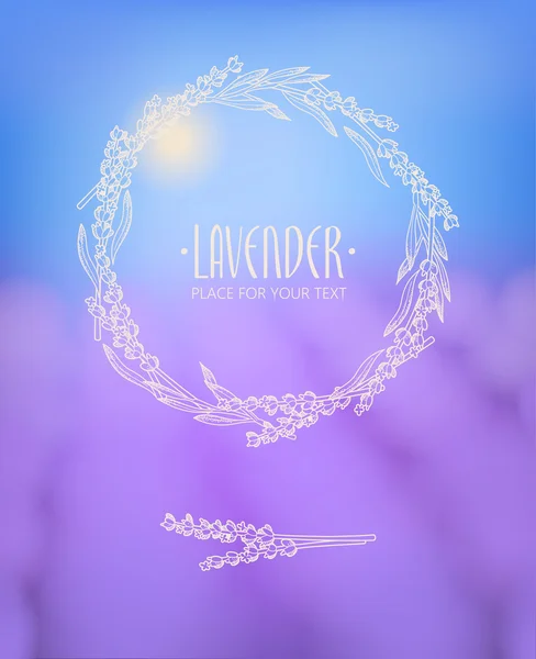 Lavendel krans — Stockvector
