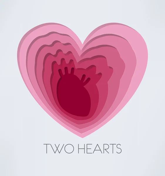 Dwa serca — Wektor stockowy
