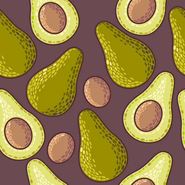 Aguacate sin costura — Vector de stock